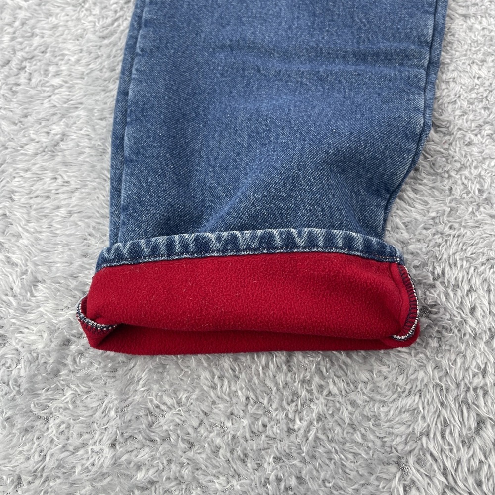 LL Bean Womens Fleece Lined Jeans 14 Reg Blue Denim Relaxed Fit - Picture 7 of 16